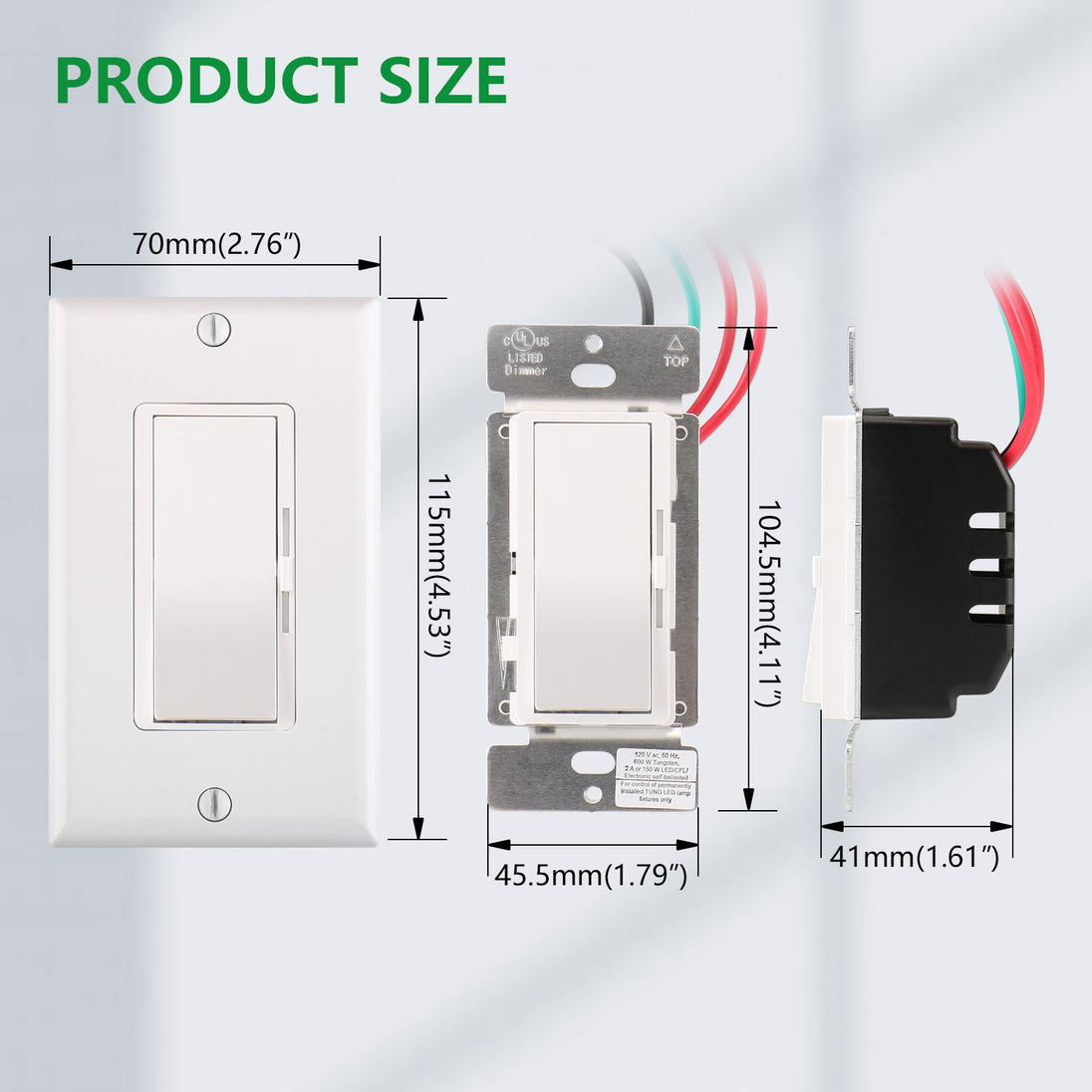 CLOUDY BAY In Wall Dimmer Switch For LED Light/CFL/Incandescent,3-Way - Foto 9